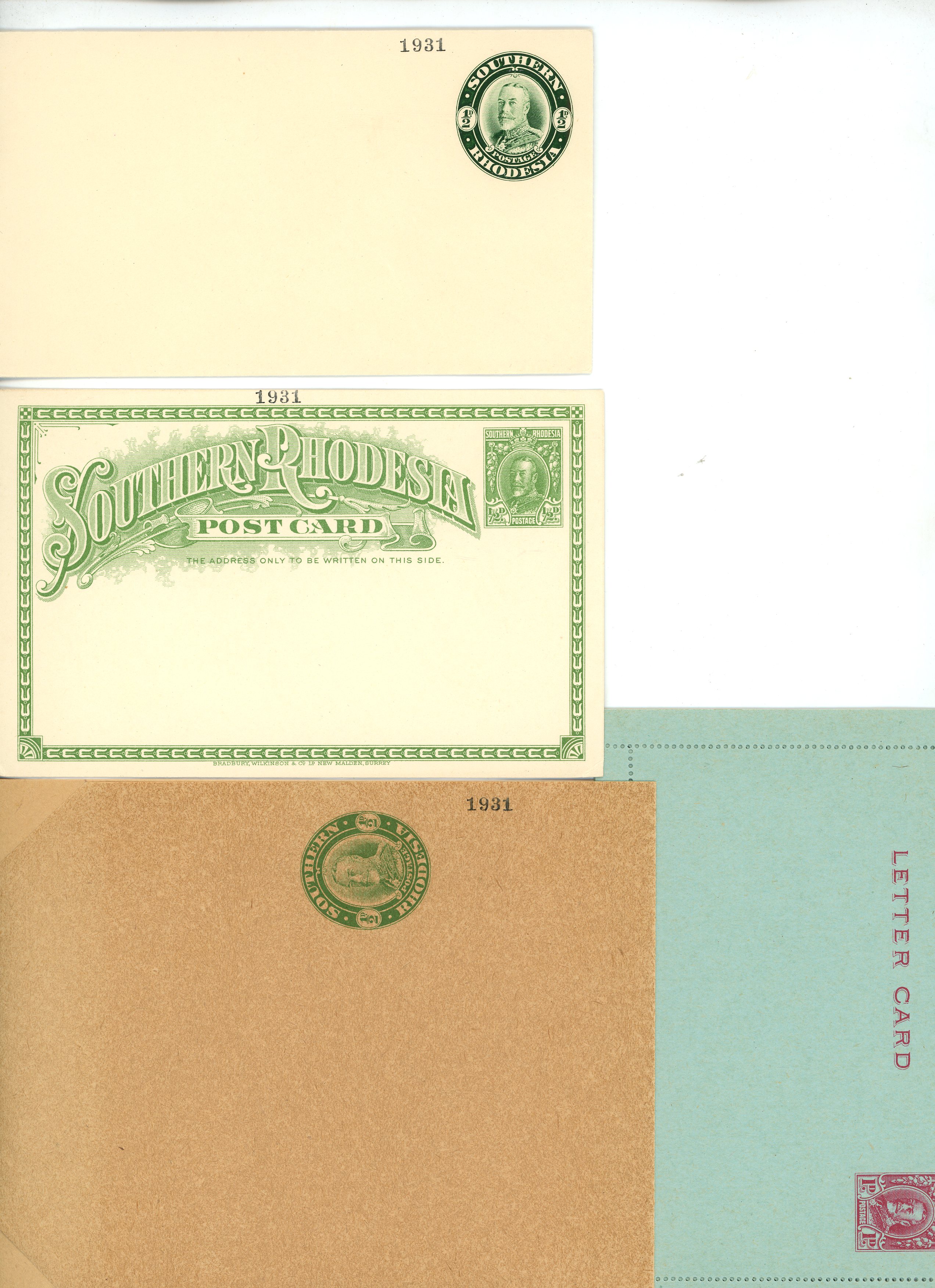 Postal Stationery. 1931 Field Marshall group from the UPU archive