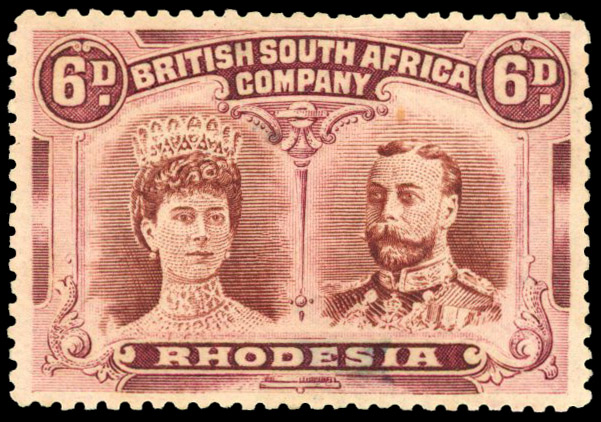 RSC C 6d red-brown and deep rose-lilac, 'coppery heads', mint