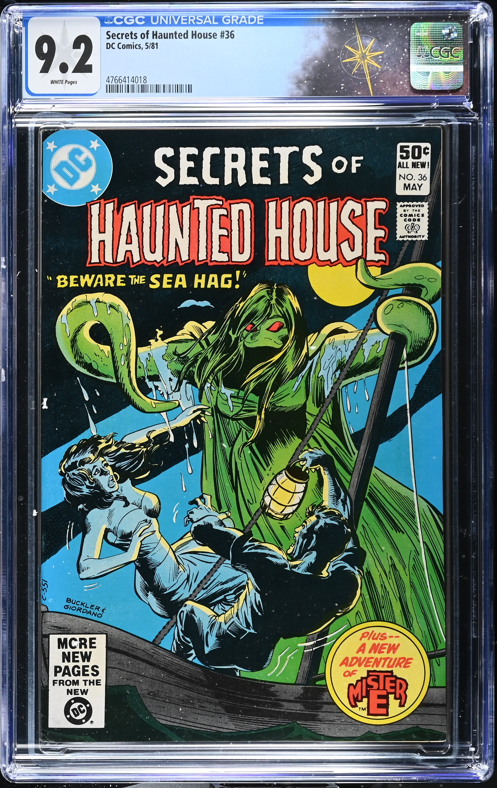 Secrets of Haunted House #36 CGC 9.2 Cover by Rich Buckler & Dick Giordano (DC Comics, 1981) White Pages