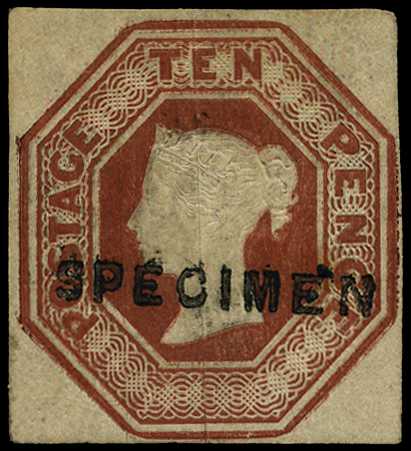 EMBOSSED: 1847-54 10d brown, clear to...