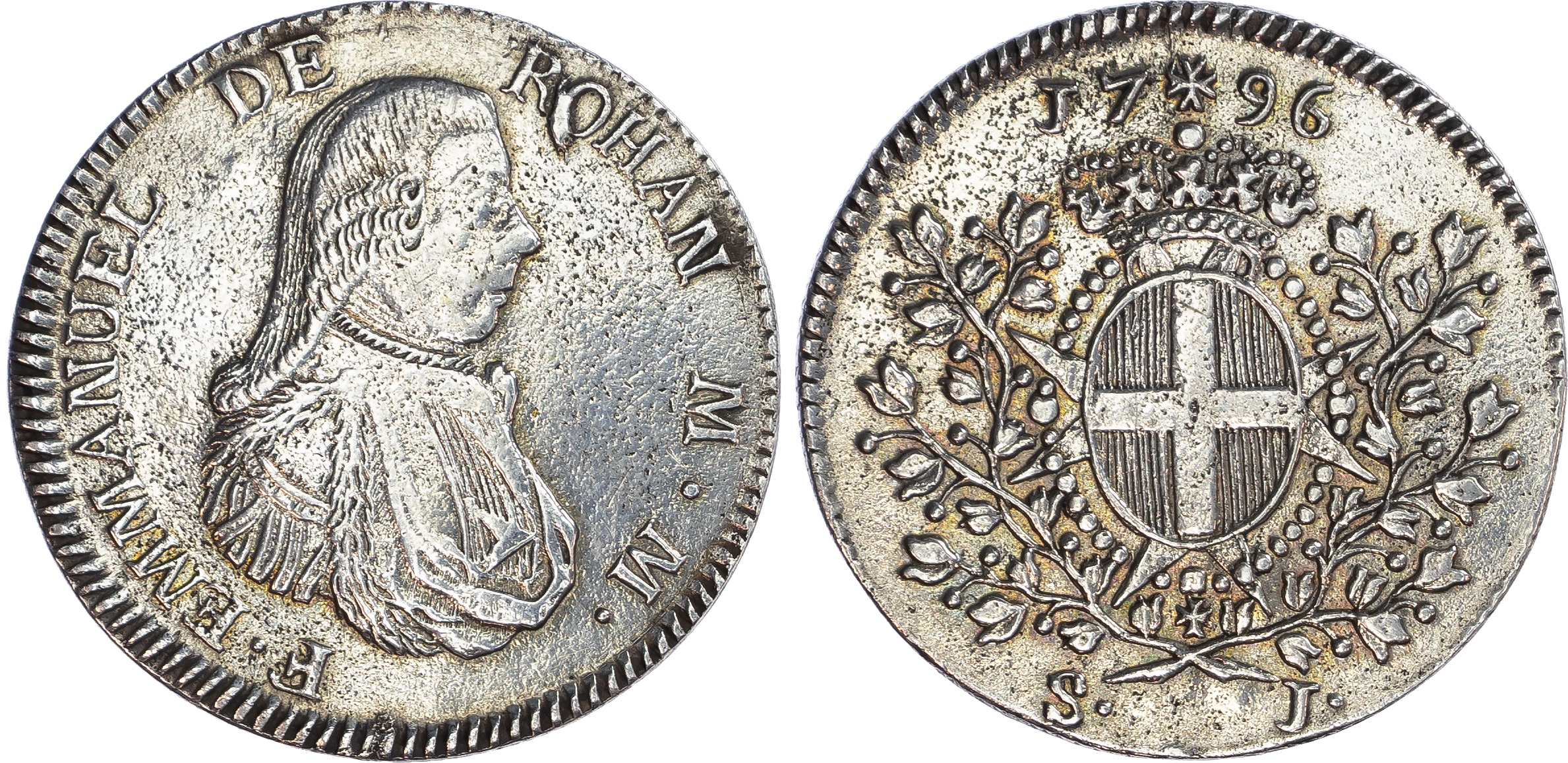 Malta, Order of. Emmanuel de Rohan AR 1 Scudo. 1796. 
