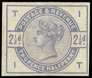 GB 1884 SG 190 2½d colour trial