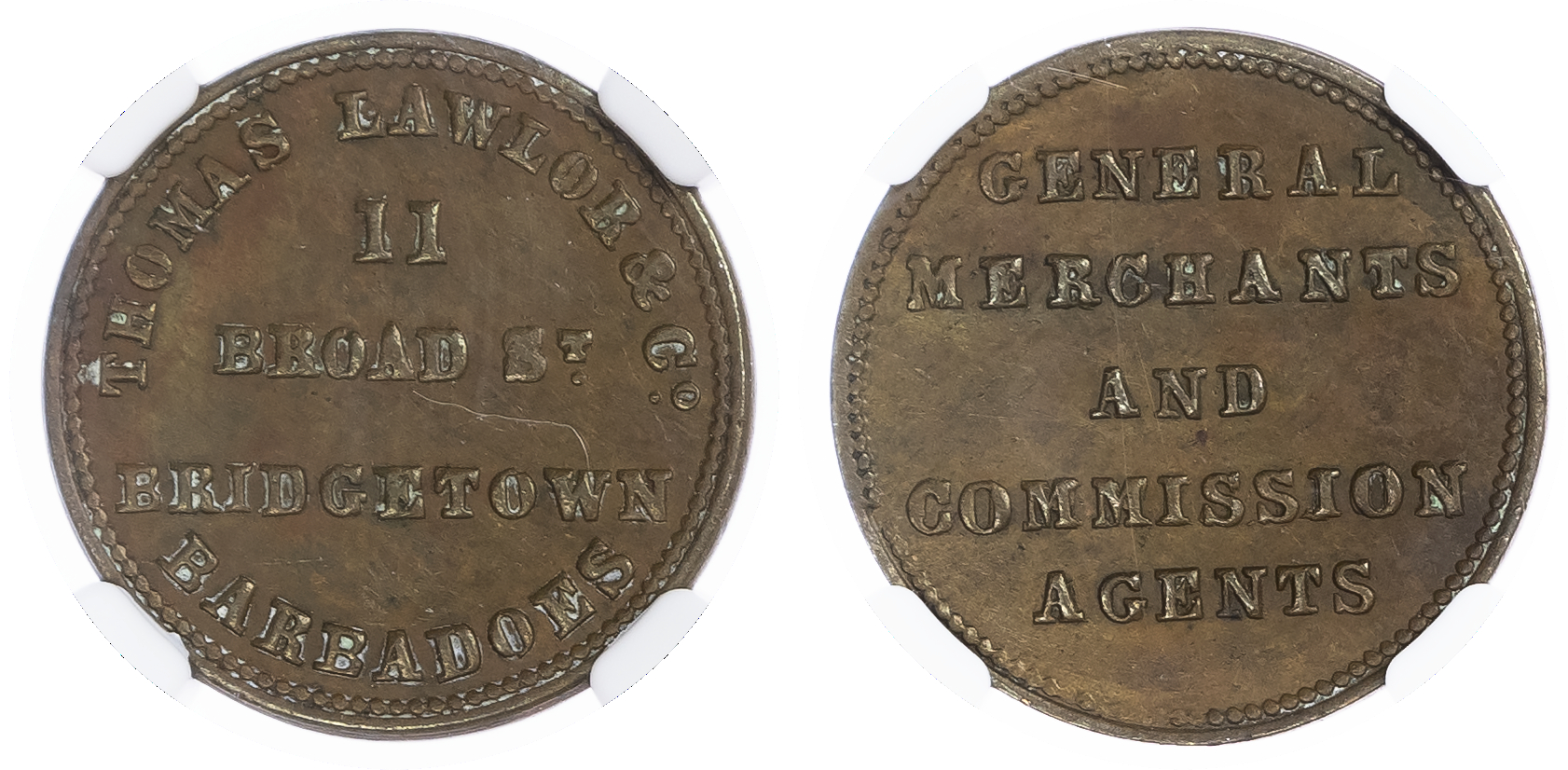 Barbados. Thomas Lawler & Co. CU Farthing Token. ND (Circa 1850).