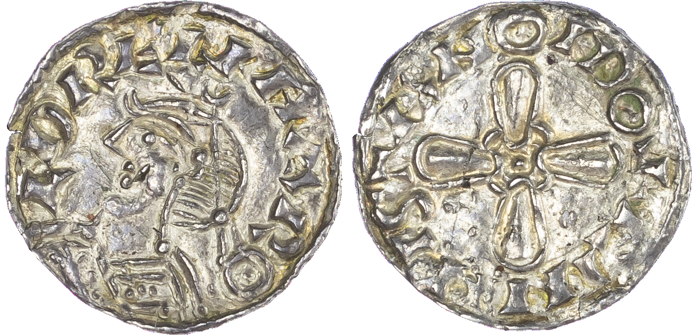 Harold I (1035-1040), Penny, Jewel Cross type (c.1036-1038), Dover mint, moneyer Cinstan, diademed bust left, legend