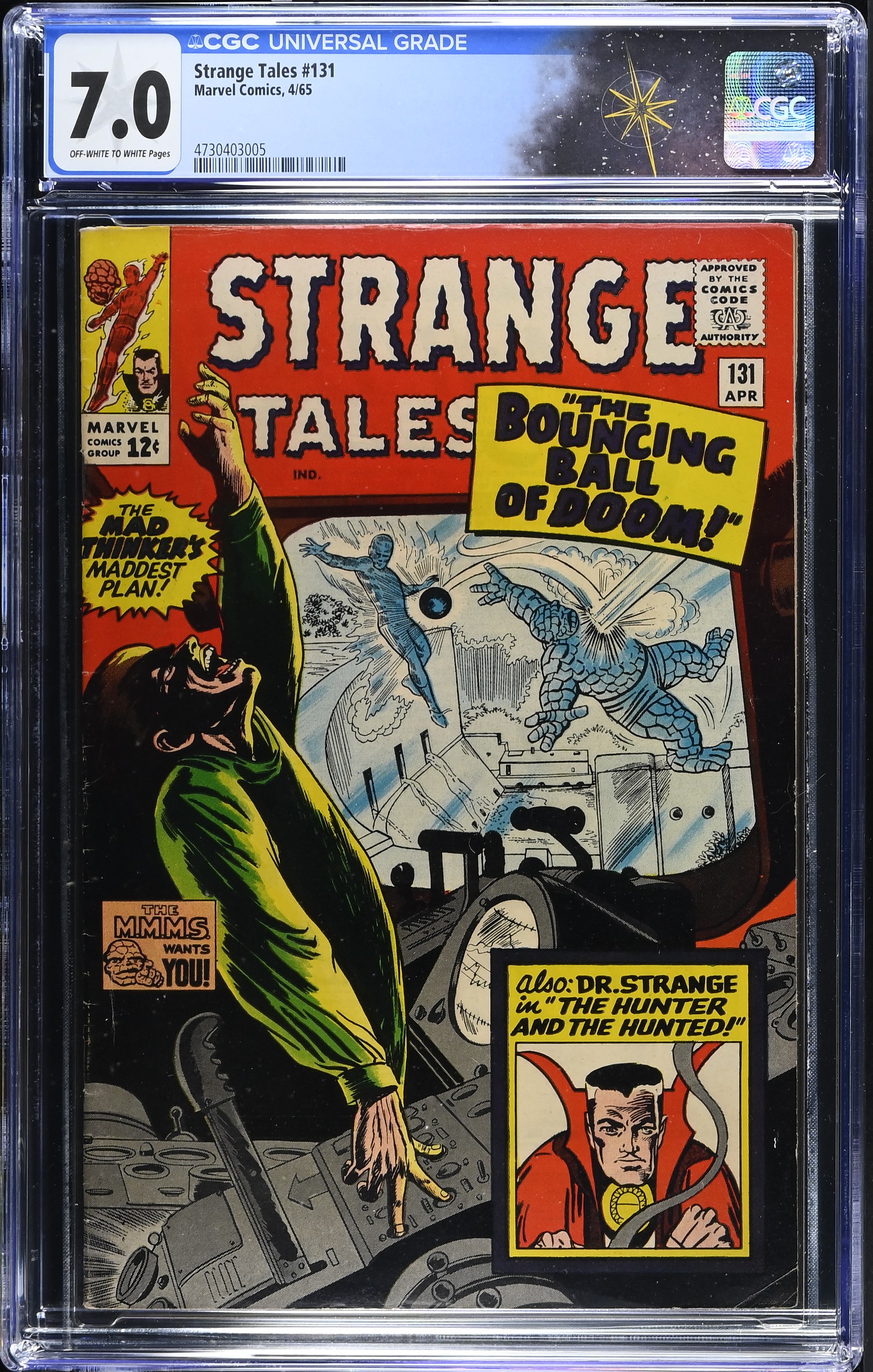 Strange Tales #131 CGC 7.0 "The Hunter and the Hunted!" Dormammu Appearance (Marvel Comics, 1965) Off-White to White Pages