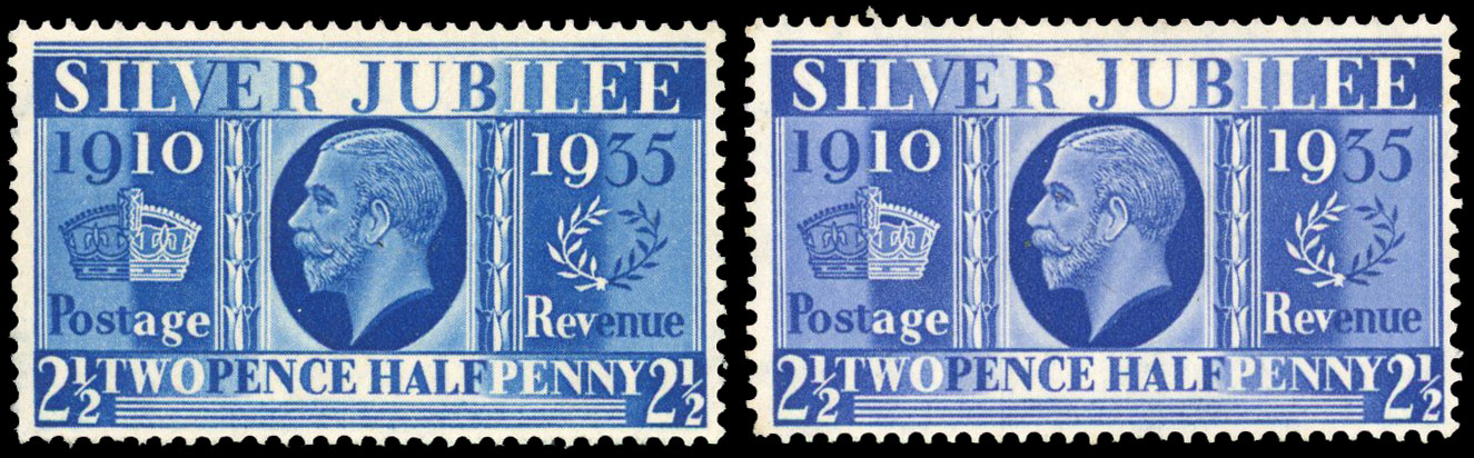 1935 2½d Prussian blue. Unused o.g. 