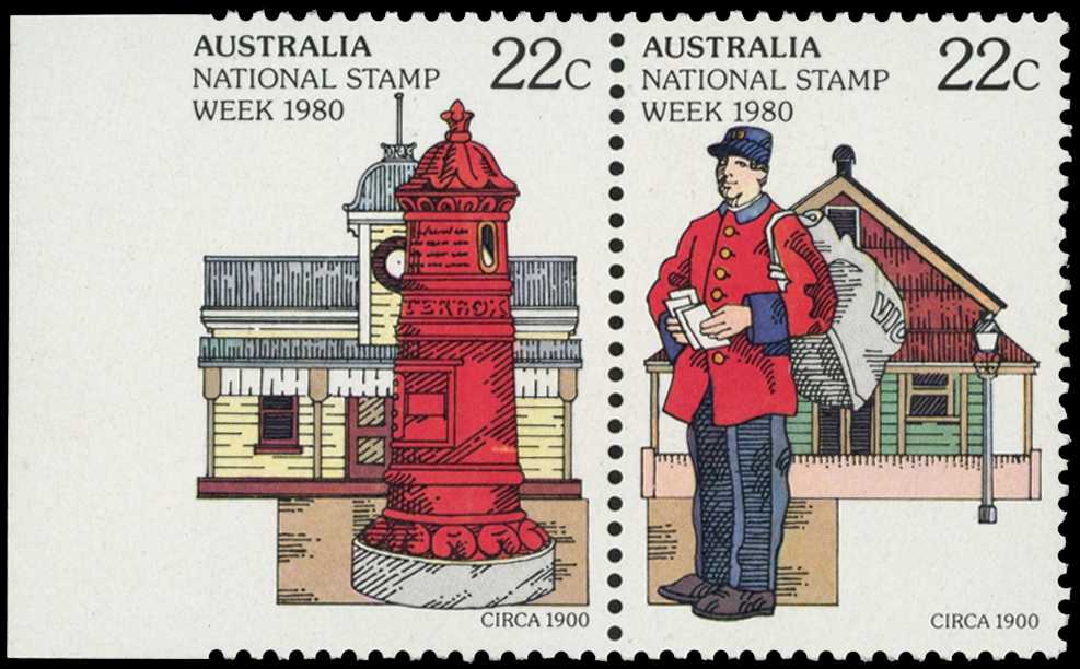 1980 National Stamp Week 22ct 'Pillar Box...