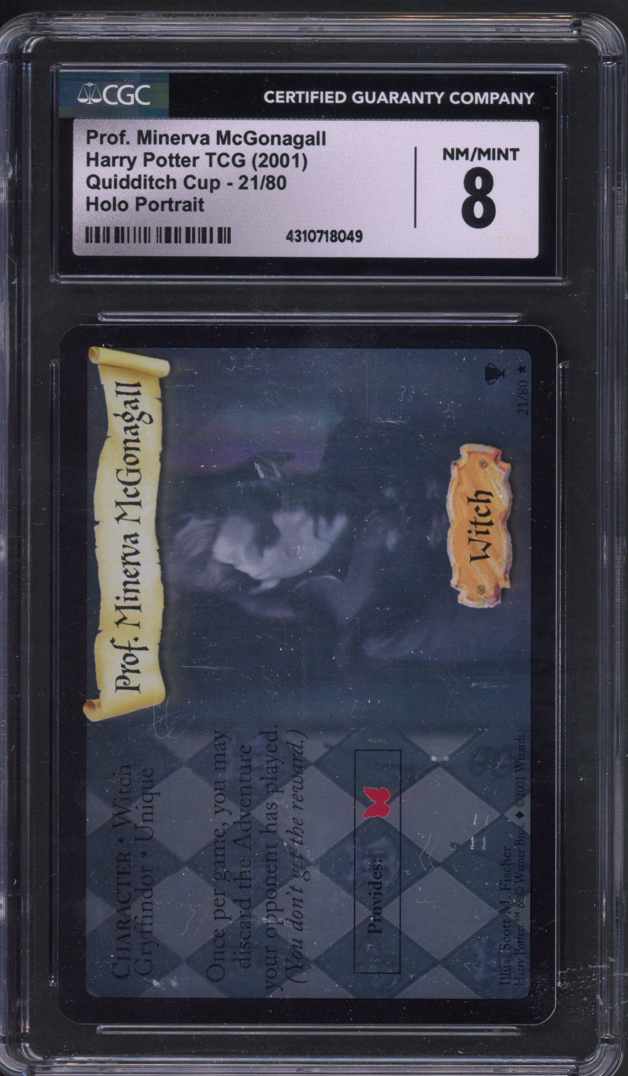 Harry Potter TCG - CGC 8 Prof. Minerva McGonagall Portrait Holo Quidditch Cup #21/80 