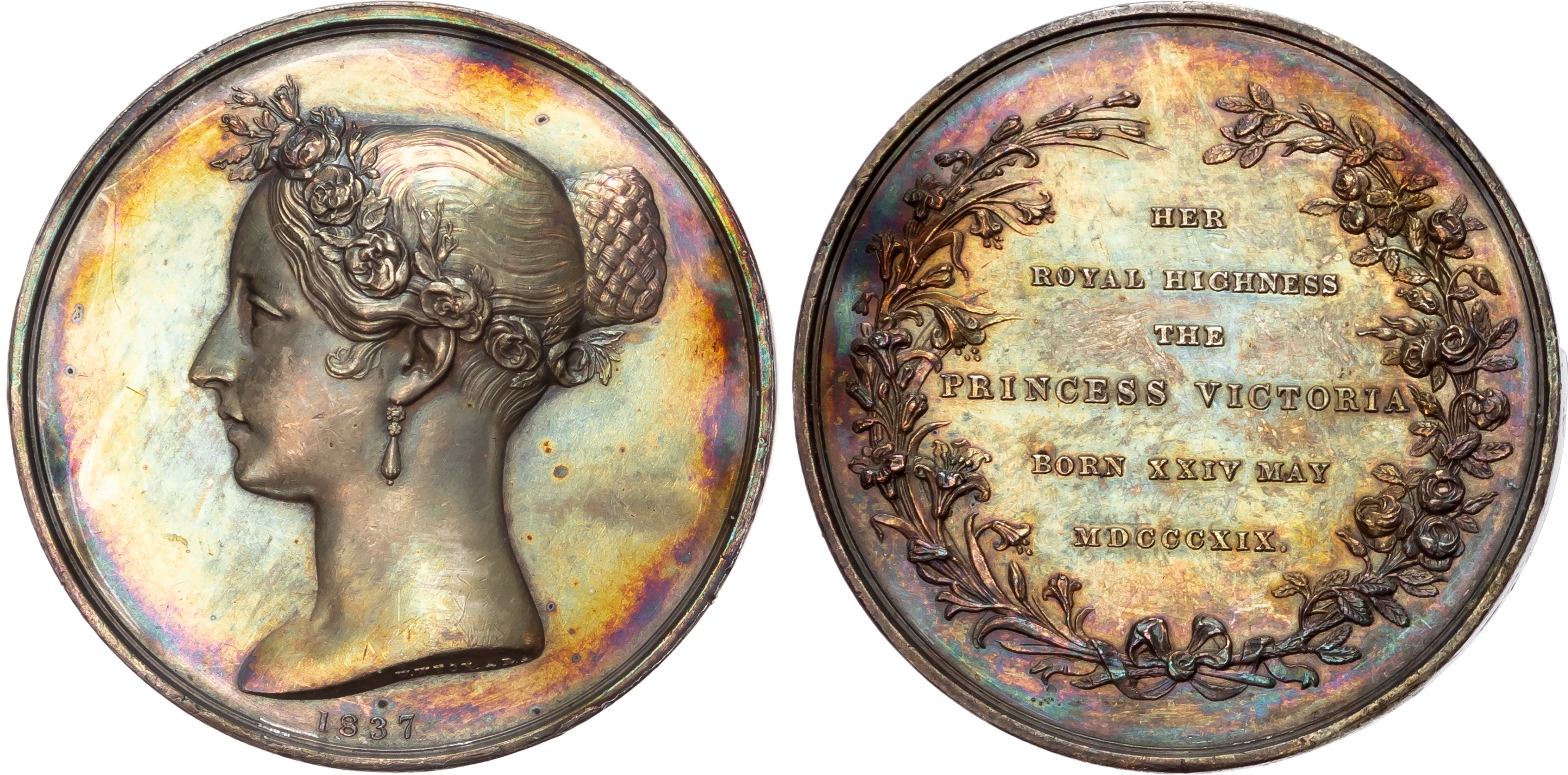 Victoria (1837-1901), Majority of Princess Victoria, 1837, Silver Medal (36mm/27.56gm) by W. Wyon.