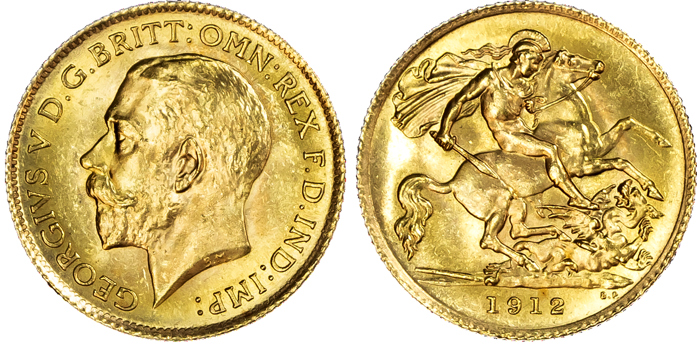 George V (1910-1936), Half Sovereign, 1912