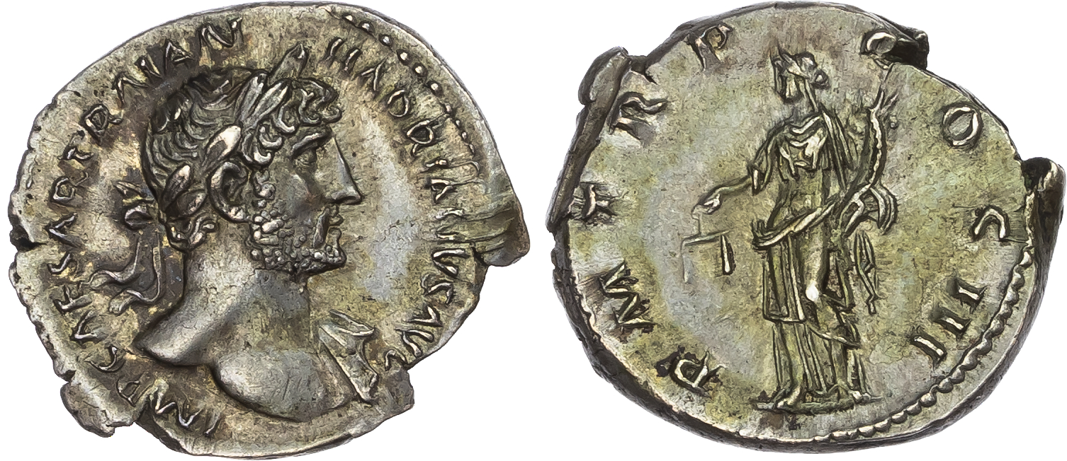 Hadrian (AD 117-138) AR Denarius, Rome, AD 120-121, 3.24g. 