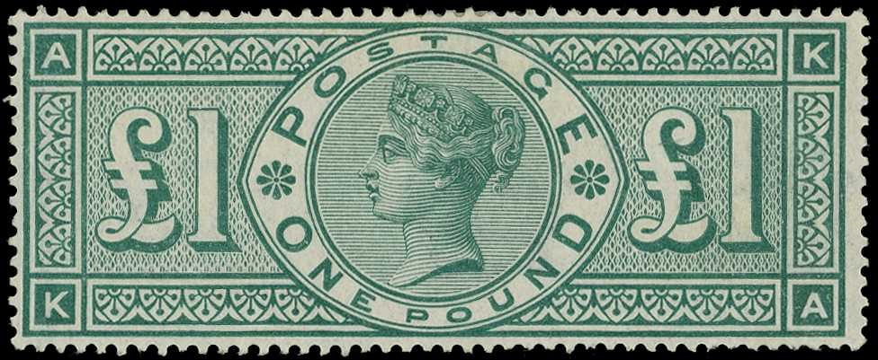 1891 £1 green, large part o.g., fresh and of...