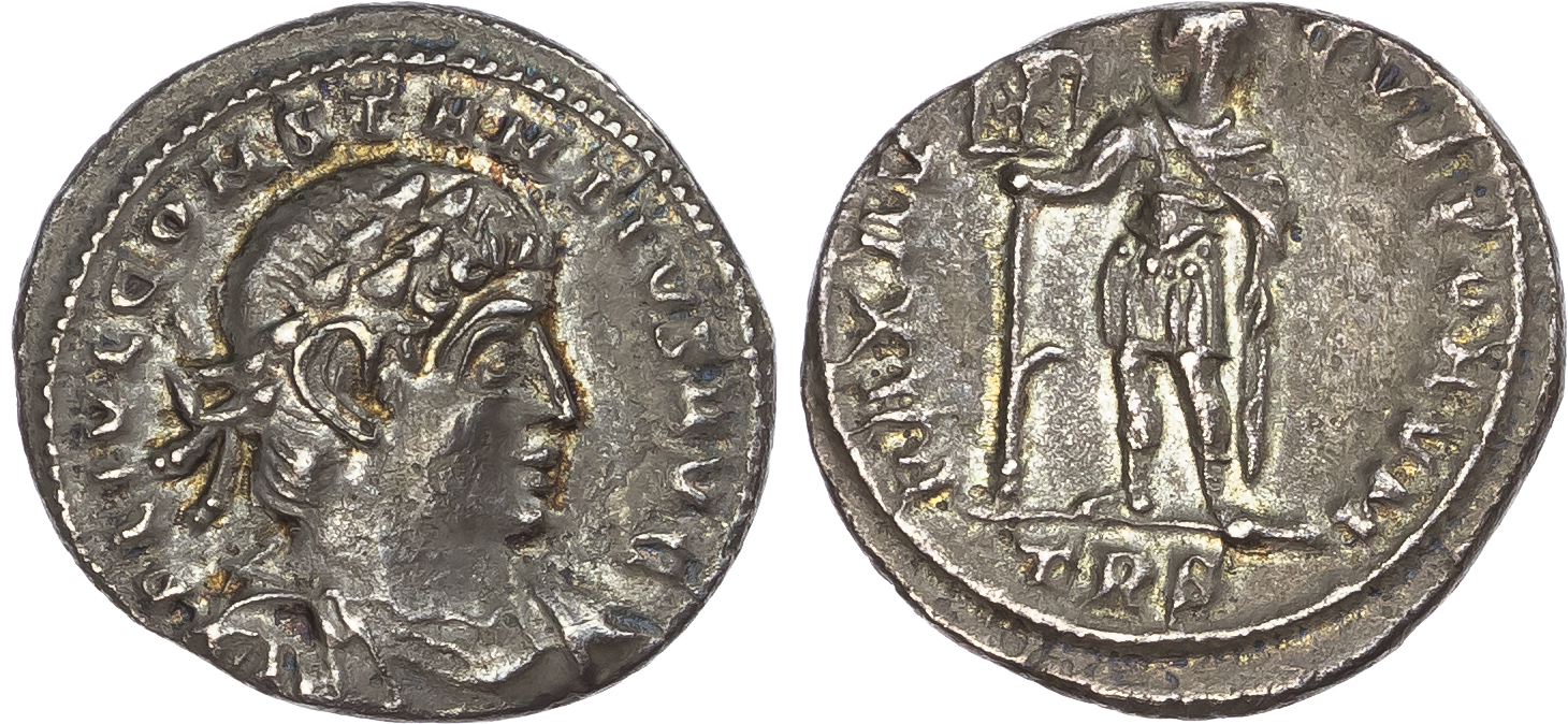 Constantius II (AD 337-361) AR Siliqua, Trier, 2nd Offi cina, AD 337-340, 3.29g.