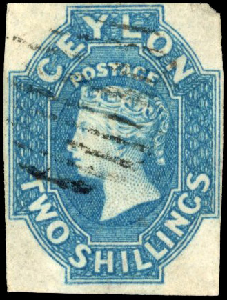 Ceylon SG 12 Used 1857-59 2s dull blue