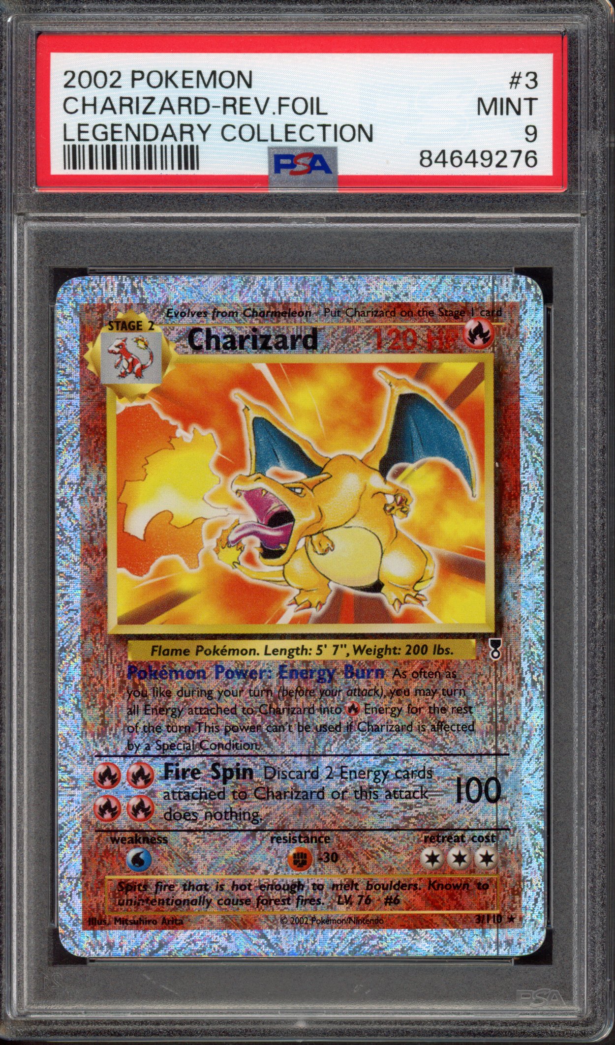 Pokémon TCG - PSA 9 Charizard - Reverse Foil #3 - Legendary Collection