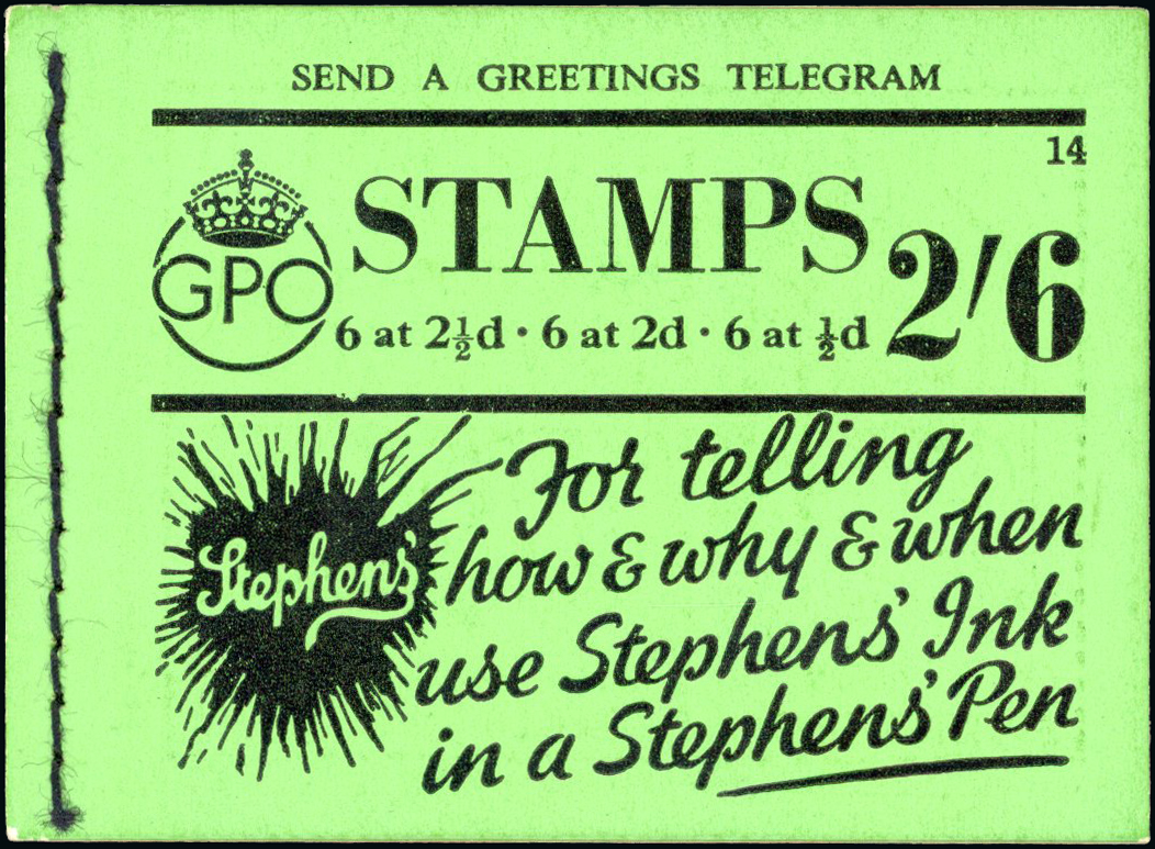 1940 2s6d Booklet (Edition 14) A fine and fresh example all panes watermark inverted.