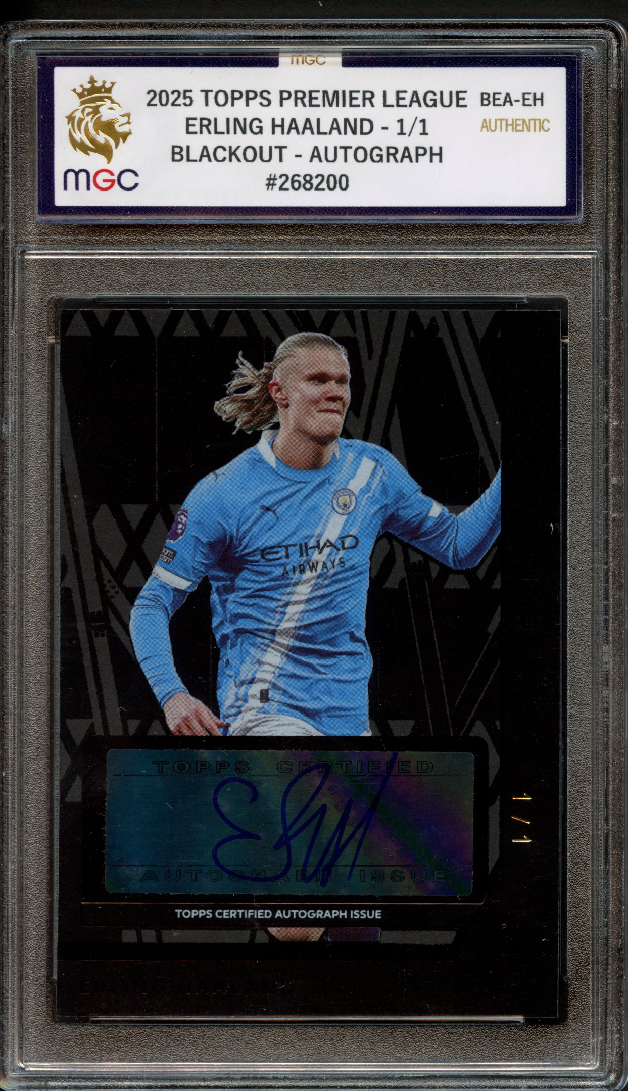 MGC 2025 Erling Haaland 1/1 Topps Premier League Blackout Autograph
