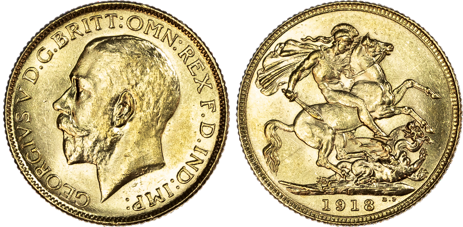 George V (1910-1936), Sovereign, 1918