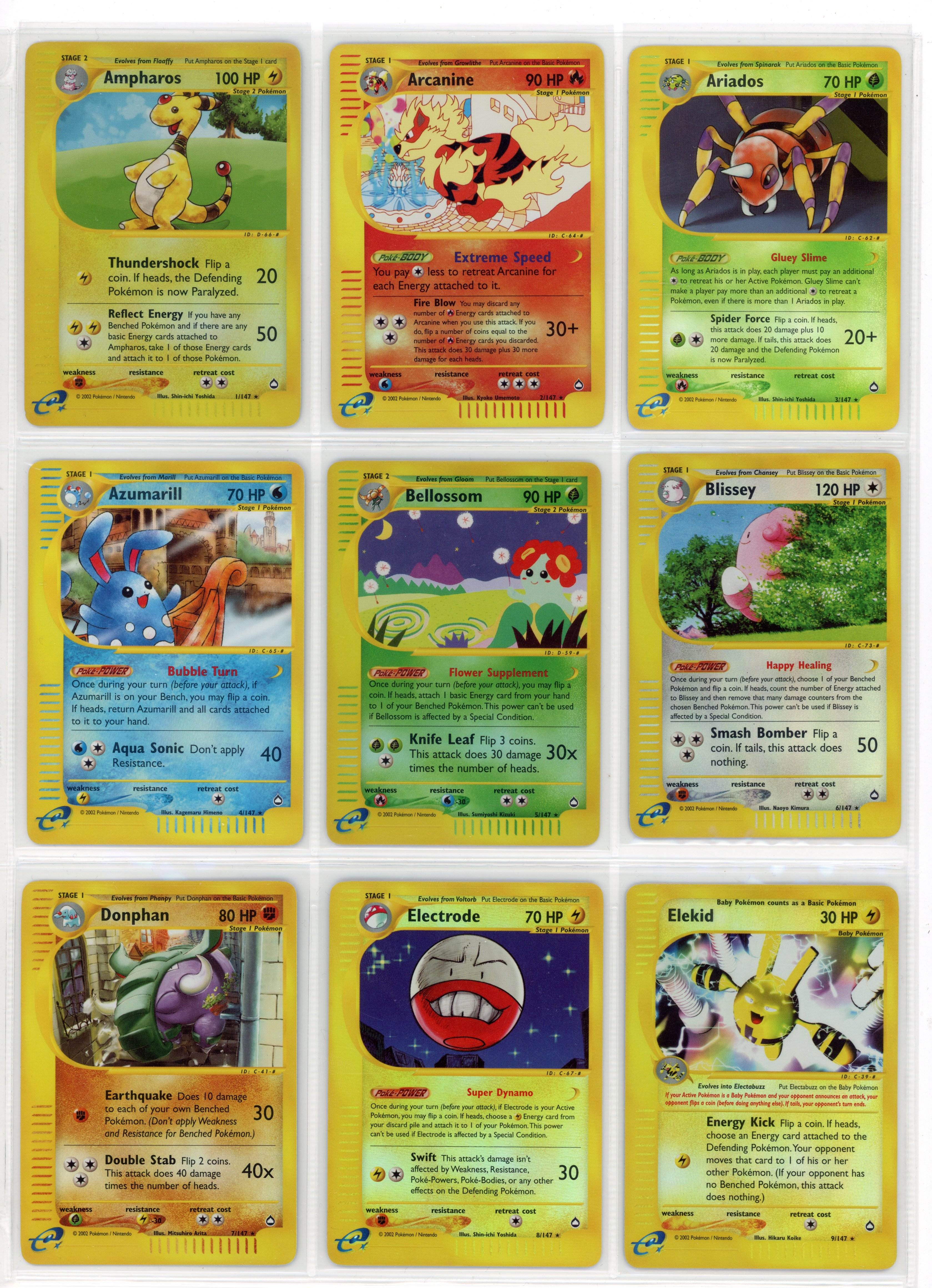 Aquapolis Reverse Holo Complete Set 147+/147 Avg. Condition LP to NM