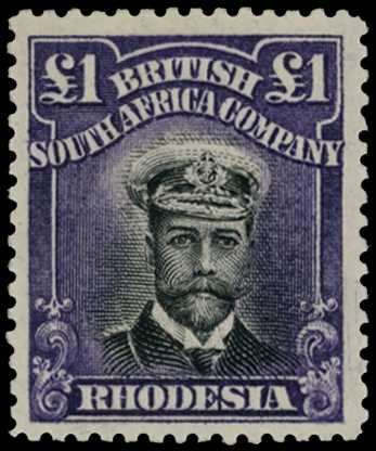 1913-7 £1 Head Die II, perf 14. Large part...