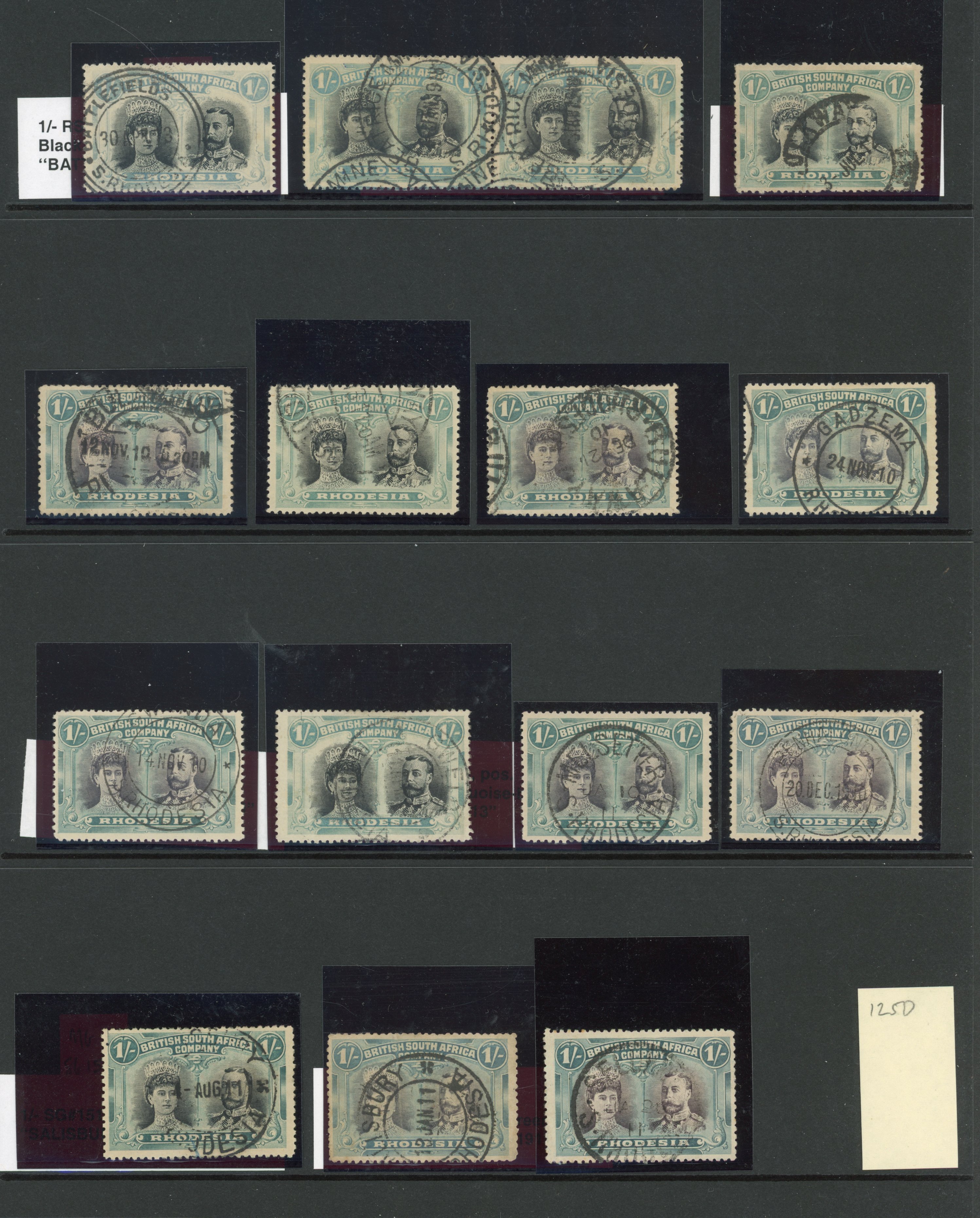 Double Head 1/- cancels