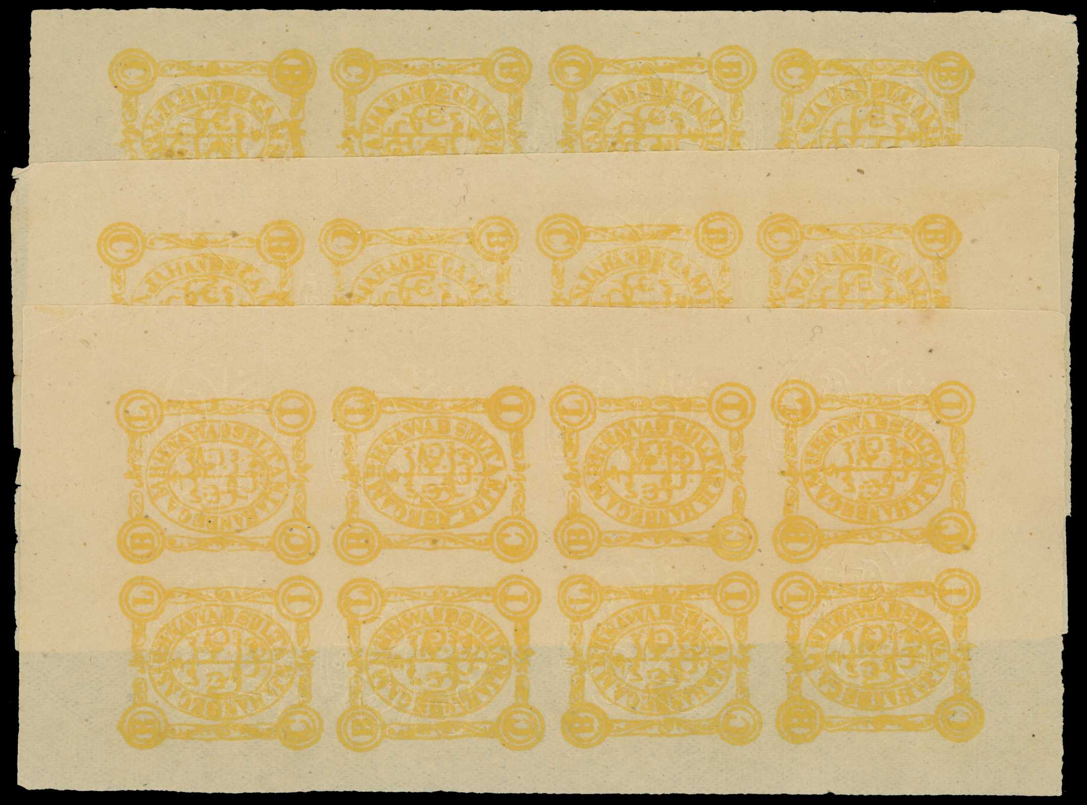 1903 Circular Embossing 4a yellow on wove...