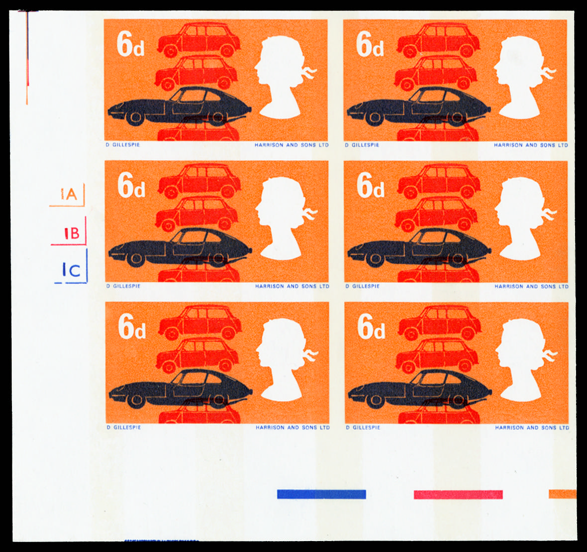 GB 1966 6d British Technology (Phosphor). Superb unmounted o.g. bottom left hand corner marginal "1A, 1… SG702pvar
