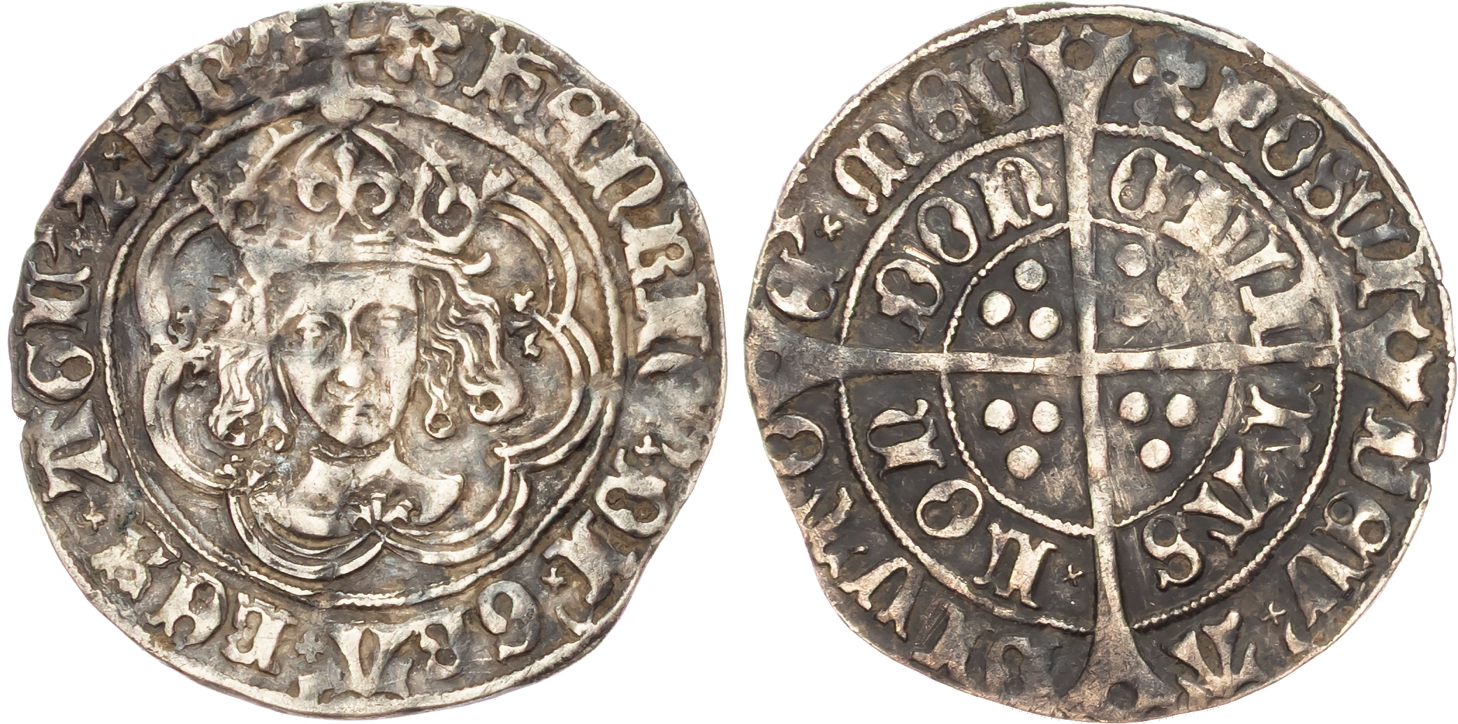 Henry VII (1485-1509), AR Groat, class IIIc, London, mm: pansy (1495-1498).