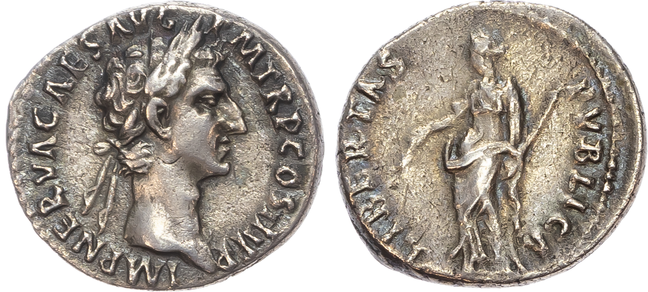 Nerva (AD 96-98) AR Denarius, Rome, AD 97, 3.49g. 
