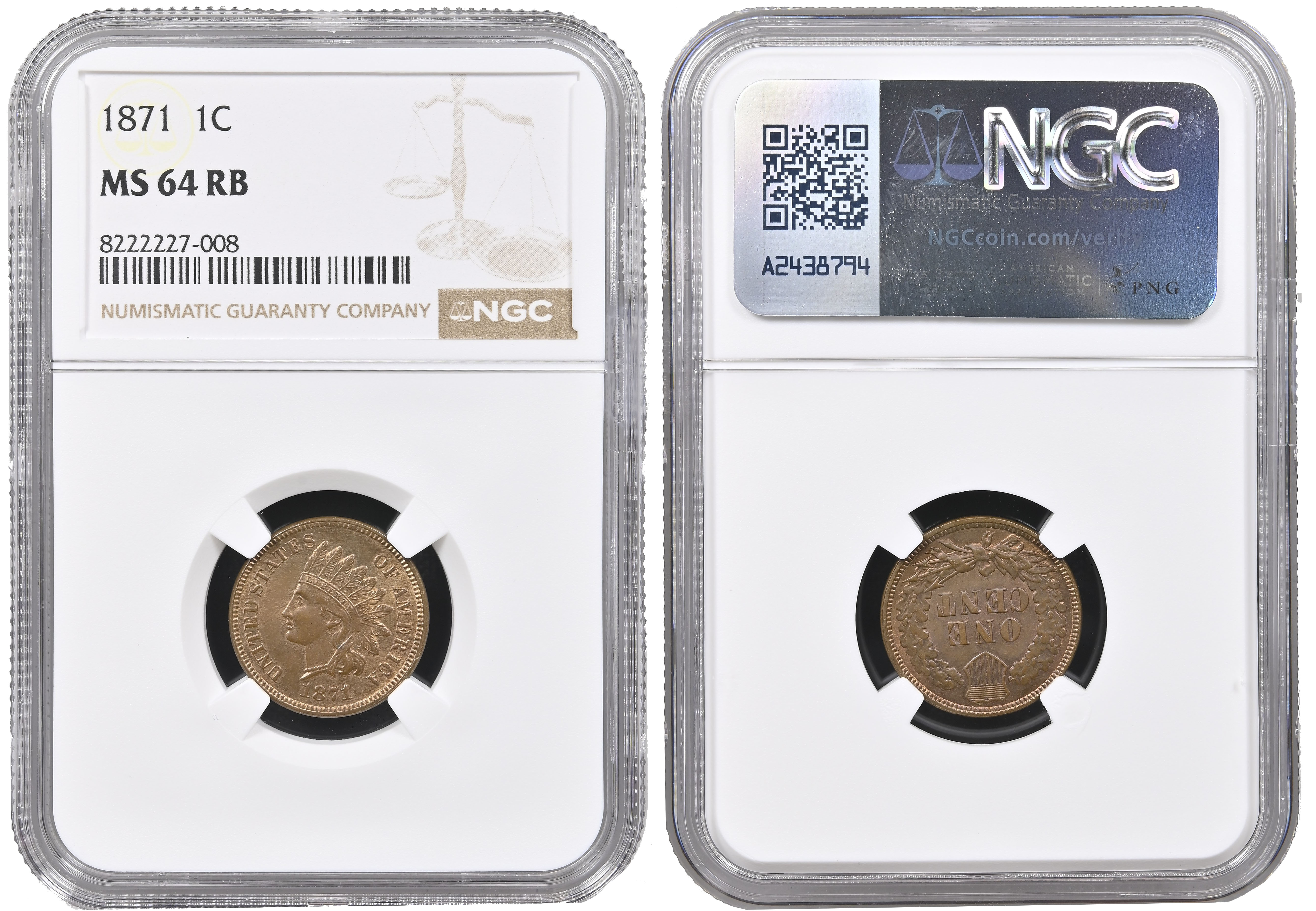 USA, Indian Head bronze Cent, 1871