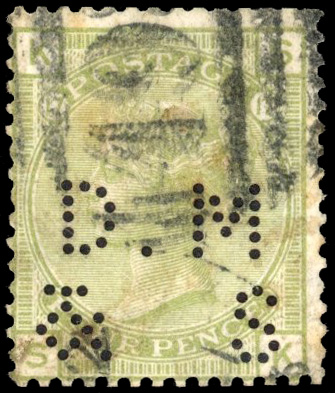 GB 1873-80 Large Garter 4d sage-green plate 17 (SK) abnormal used