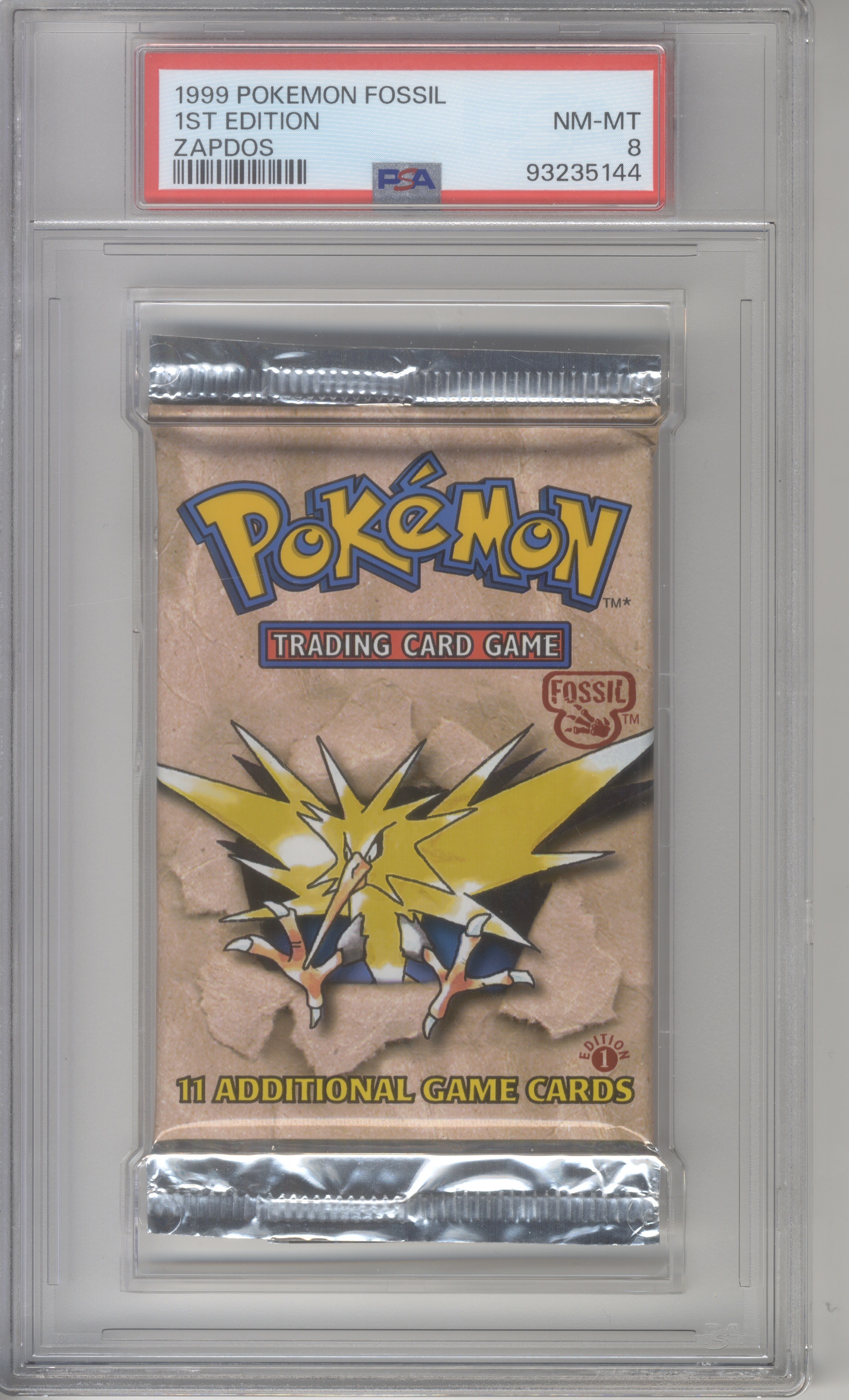 Pokémon TCG - PSA 8 1st Ed Fossil Zapdos Booster Pack Sealed