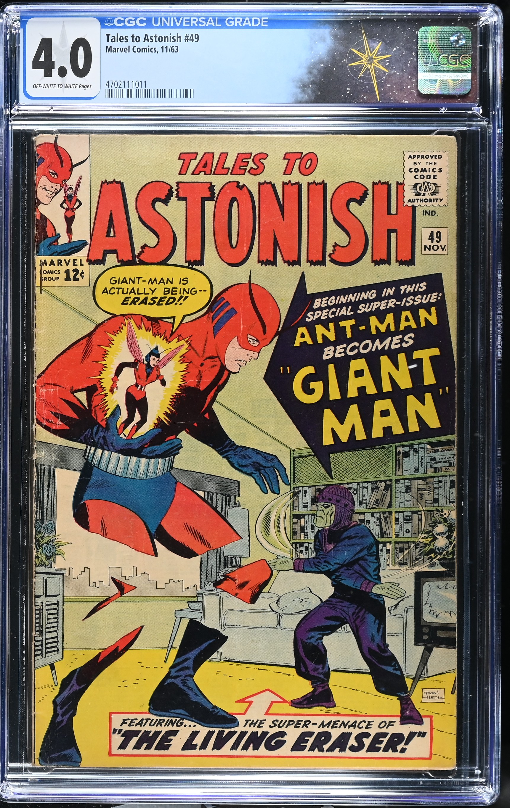 Tales to Astonish #49 CGC 4.0 "The Birth of Giant-Man!” 1st App. of Giant Man (Marvel Comics, 1963) Off-White to White Pages