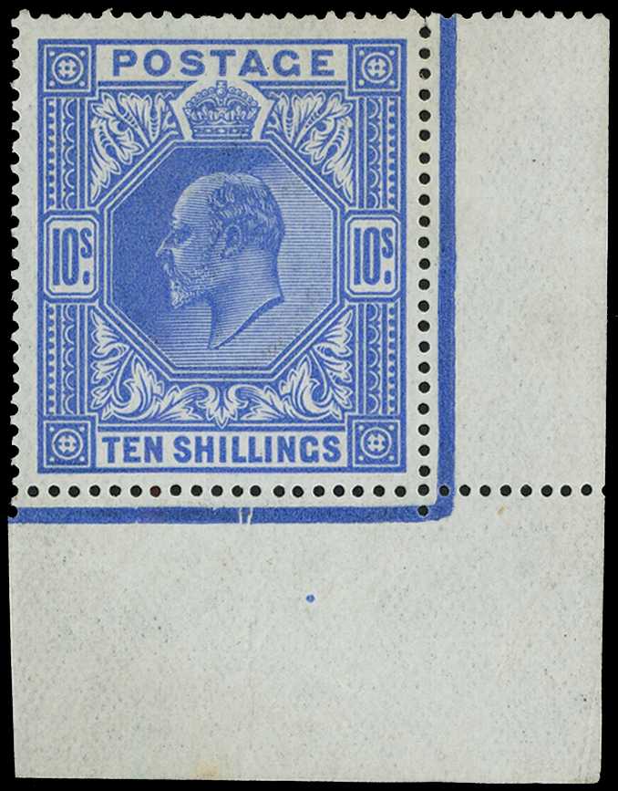 1911-13 10/- bright blue lower right...