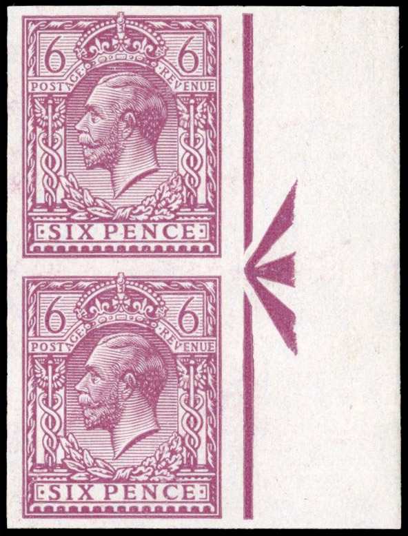 Great Britain 1925 6d Rosy-mauve, Vertical Pair, BPMA Imprimatur, SG 426