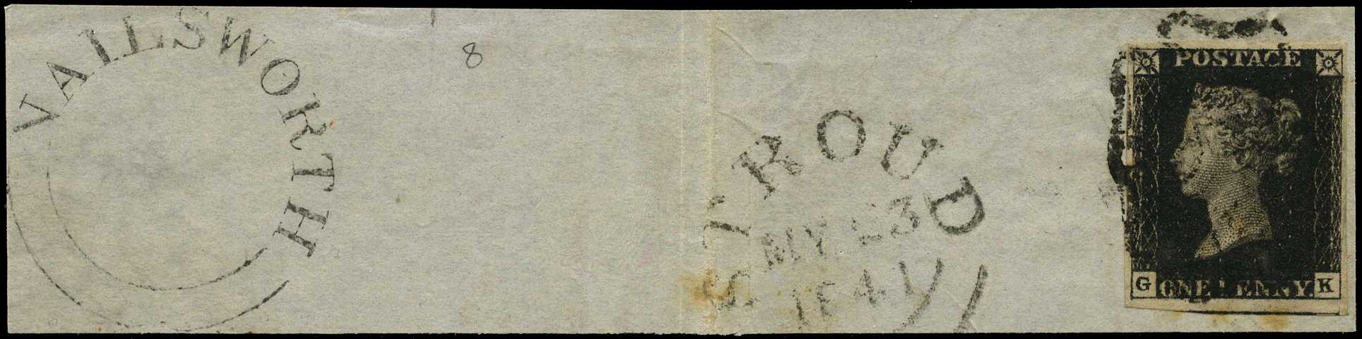 1840 1d black Plate 8 (GK), four close to...