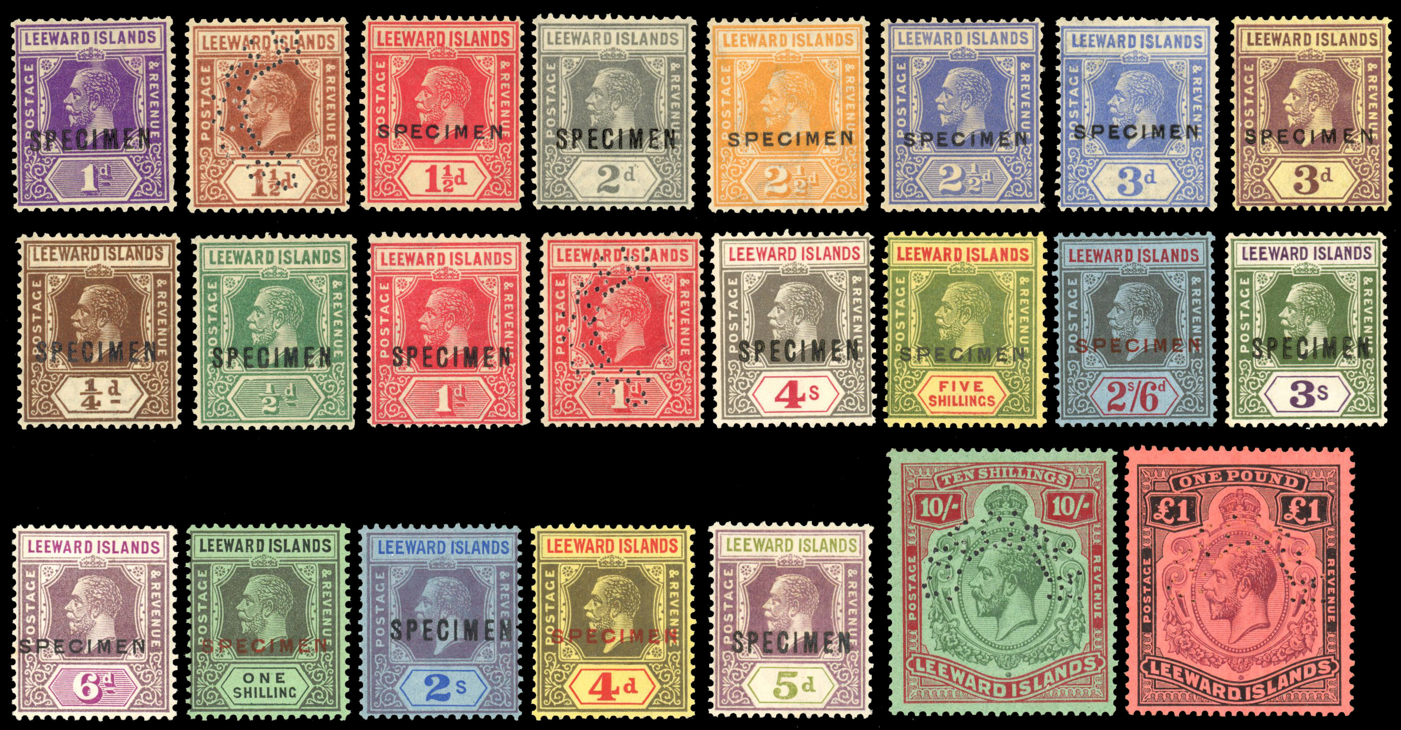 Leeward Islands SG 58s-80s Specimens