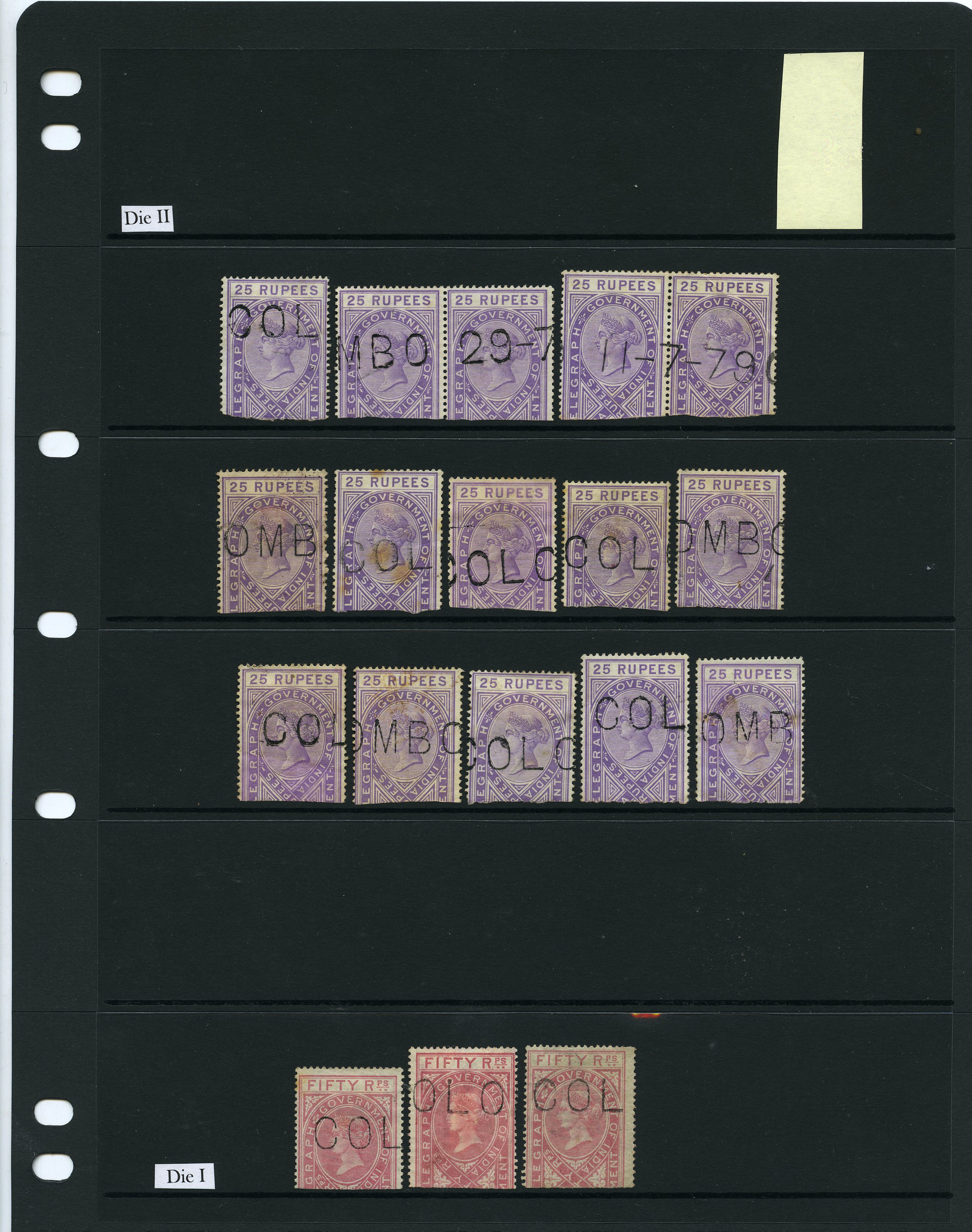 1869-78 India used at Colombo with Type...