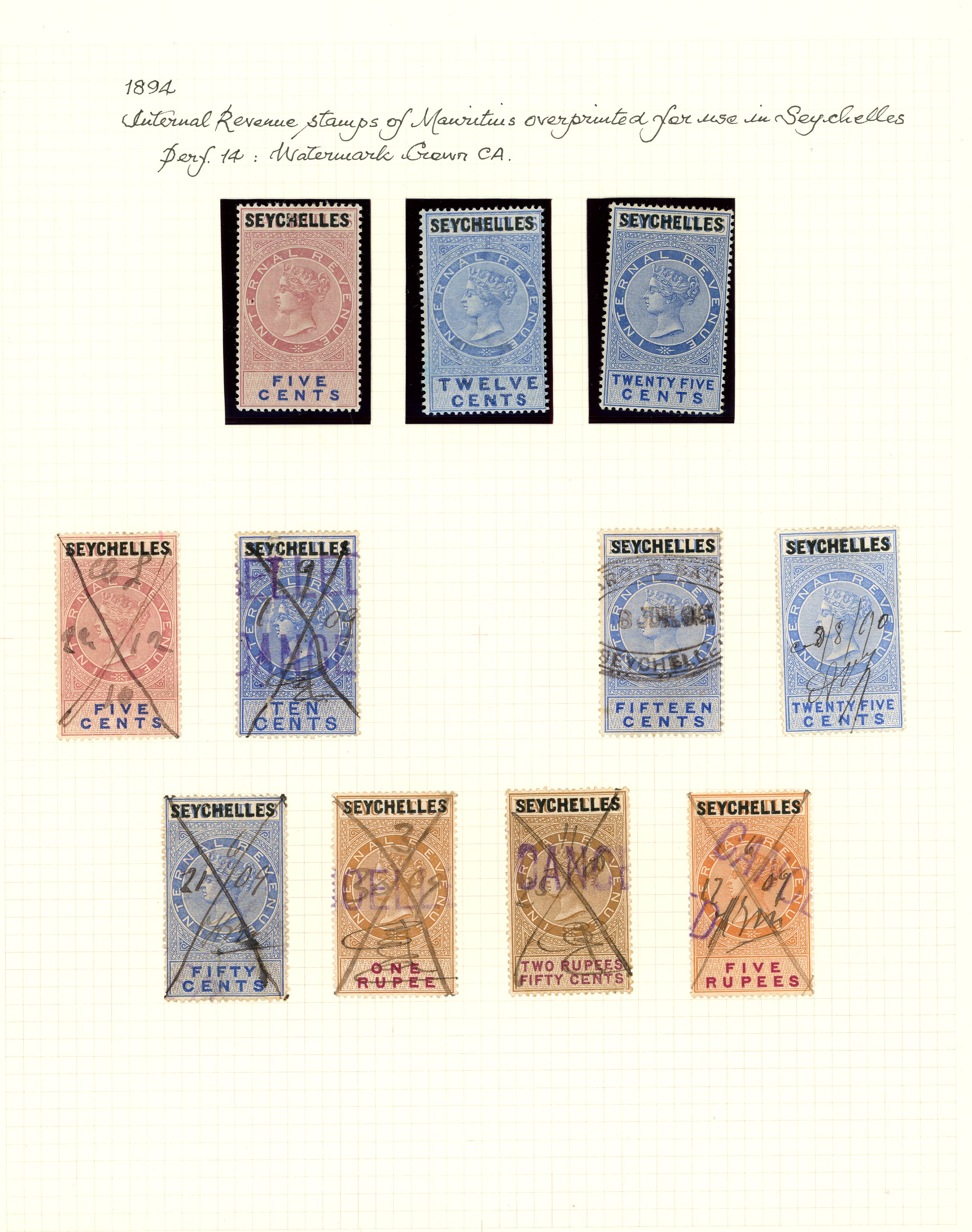 1894-1902 QV collection on album pages...