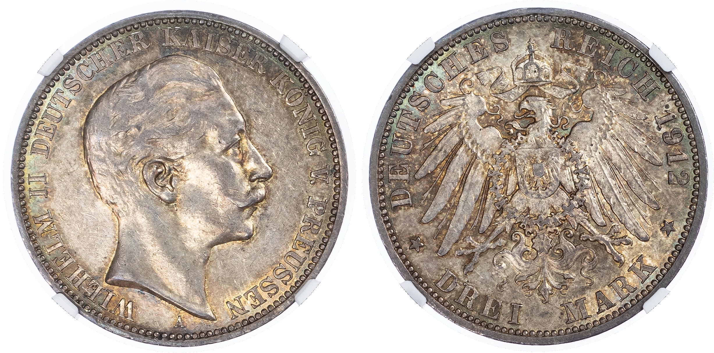 Germany, States, Prussia. William II AR 3 Marks. 1912A. 
