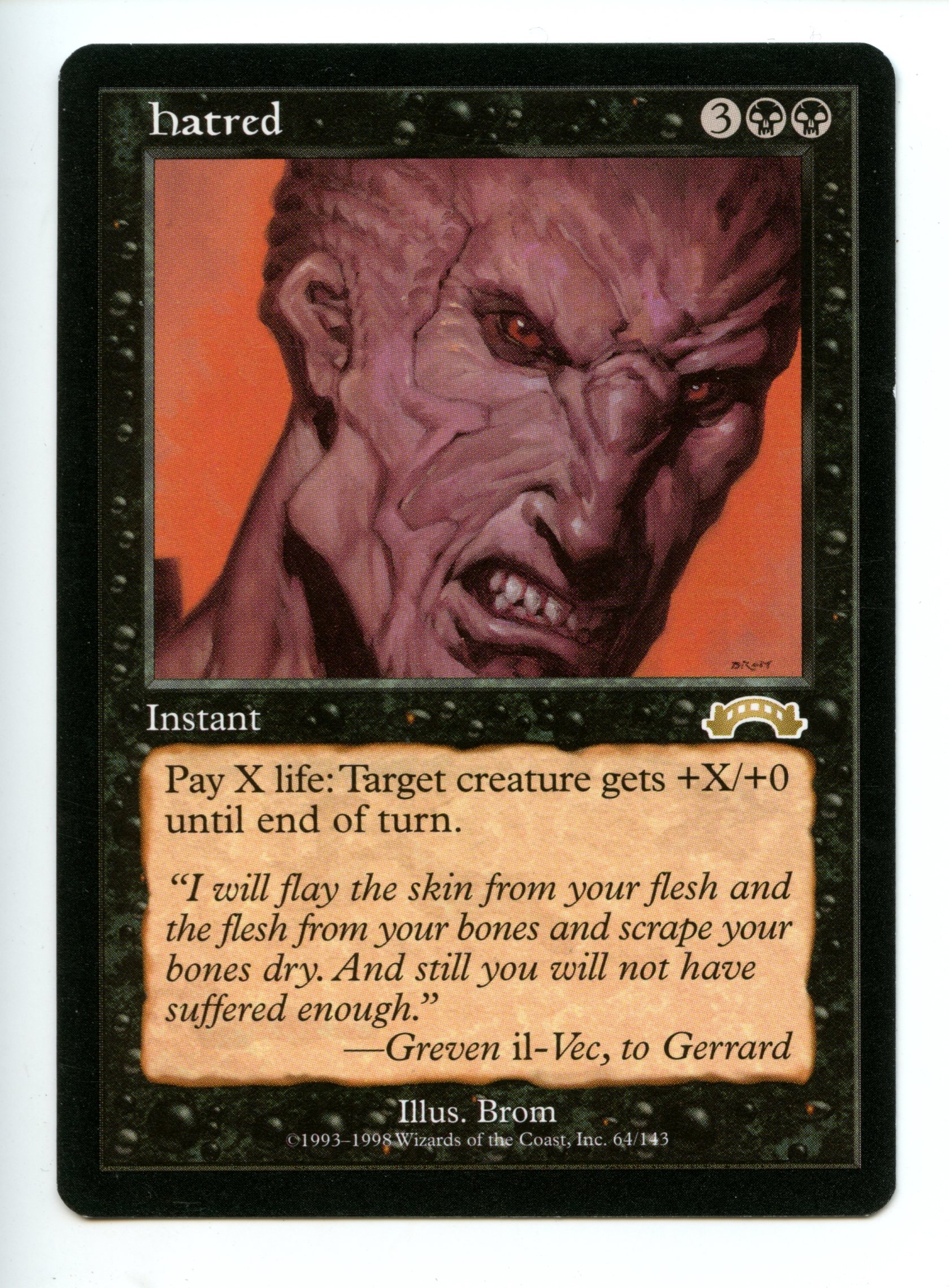 Magic the Gathering - Hatred - Exodus - Lightly Played