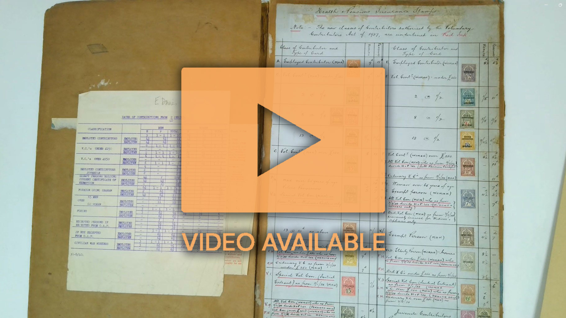 GB Health and Pensions Insurance c. 1938 Specimen issues in heavy board folder