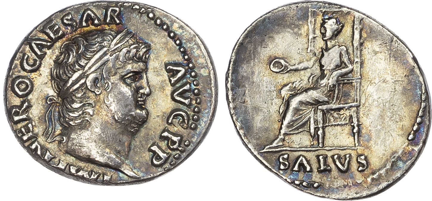 Nero (AD 54-68) AR Denarius, Rome, AD 65-66, 3.23g. 