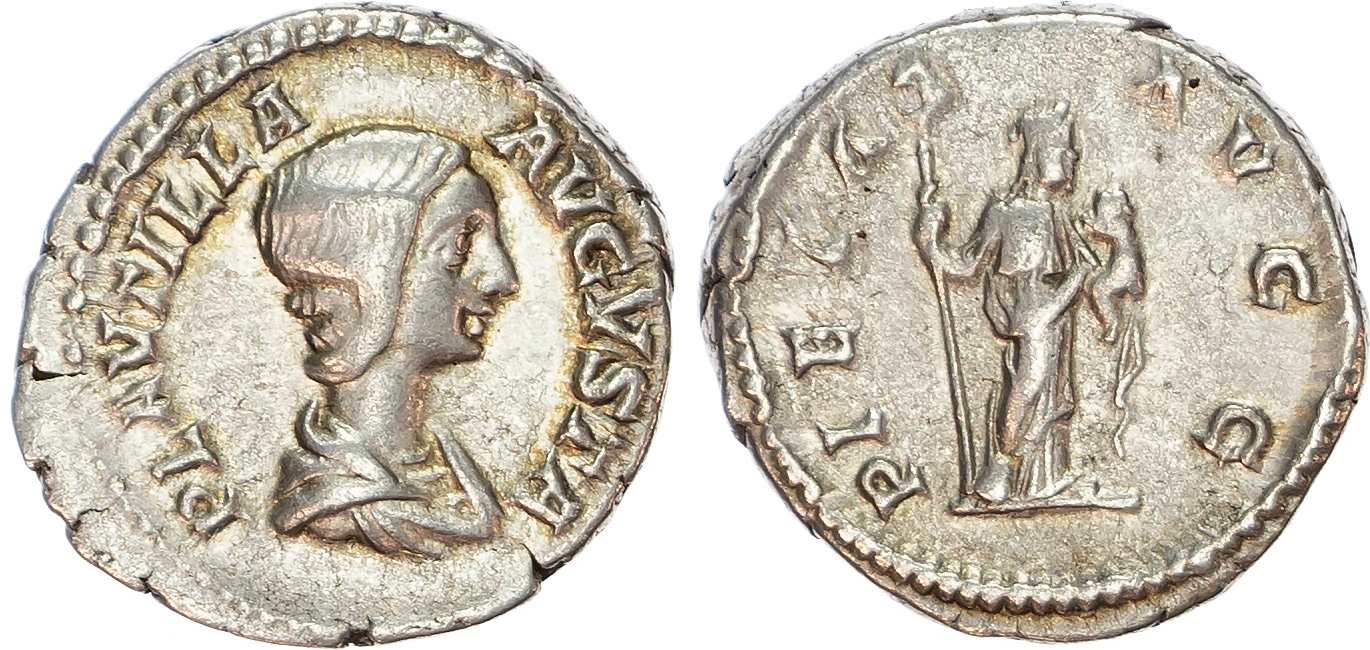 Plautilla (AD 202-205) AR Denarius, Rome, AD 204, 3.67g. 