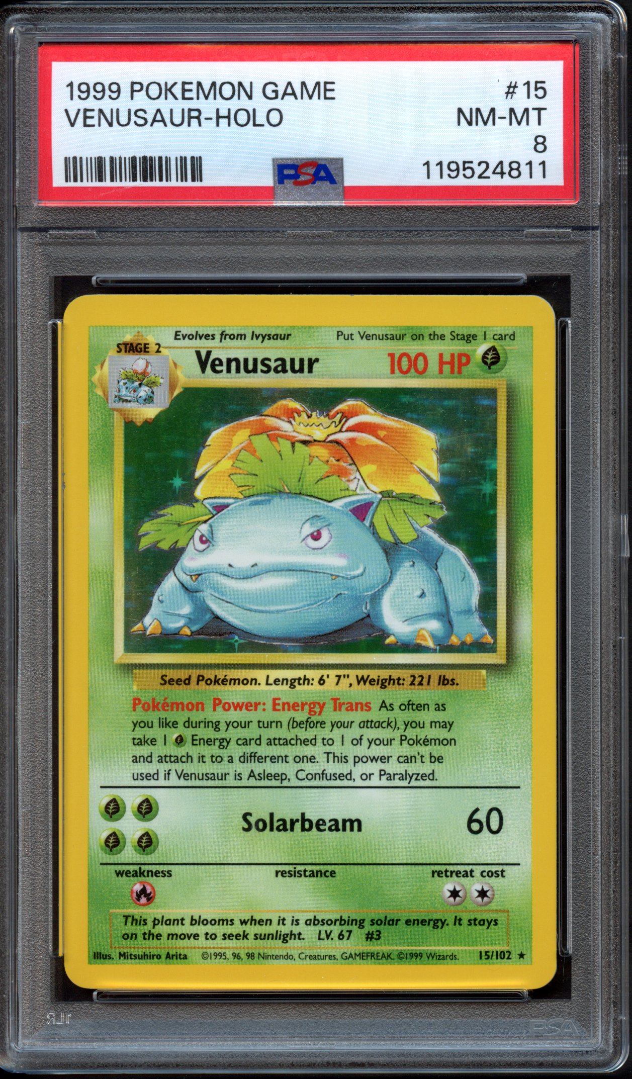 PSA 8 Venusaur HOLO #15 - Base Set 1999
