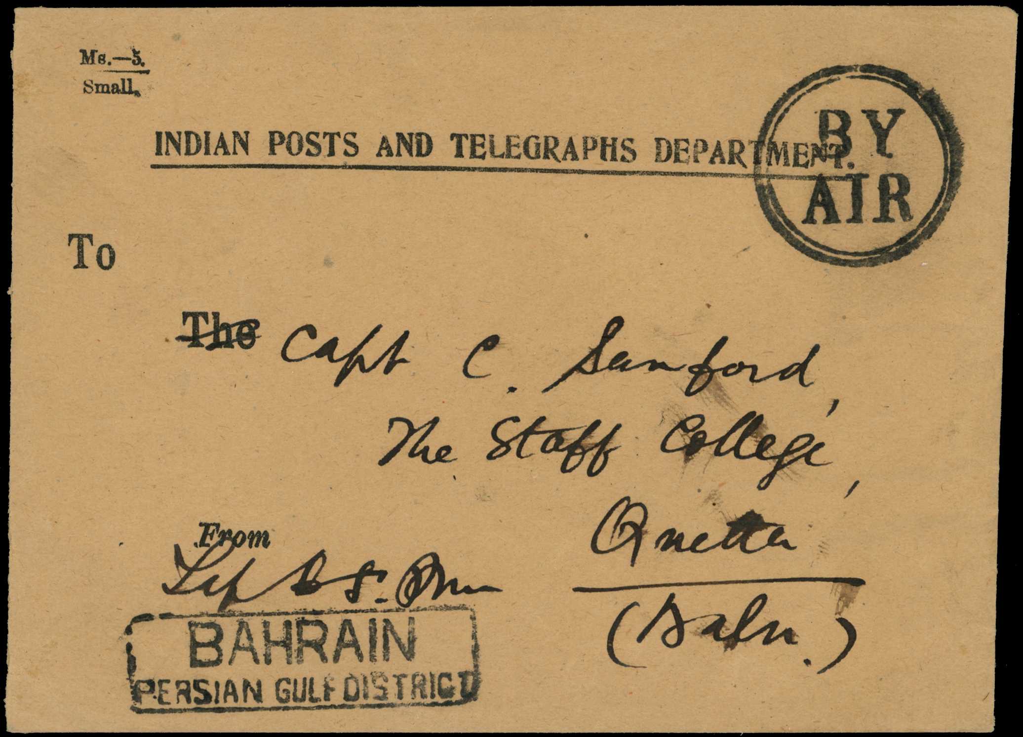 POSTAL HISTORY: 1935 Printed INDIAN POSTS...
