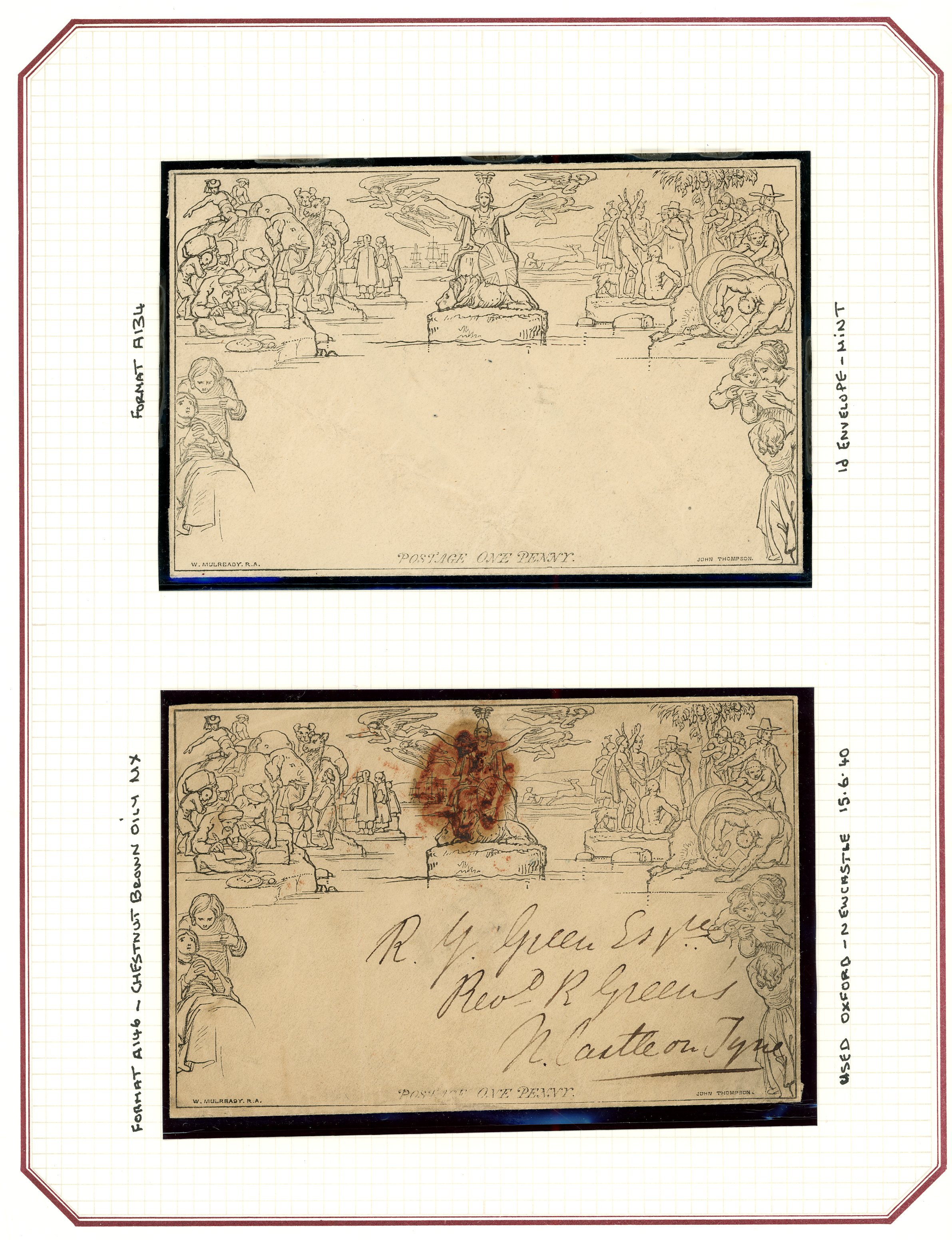 1840 Mulready mixed lot including 1d...