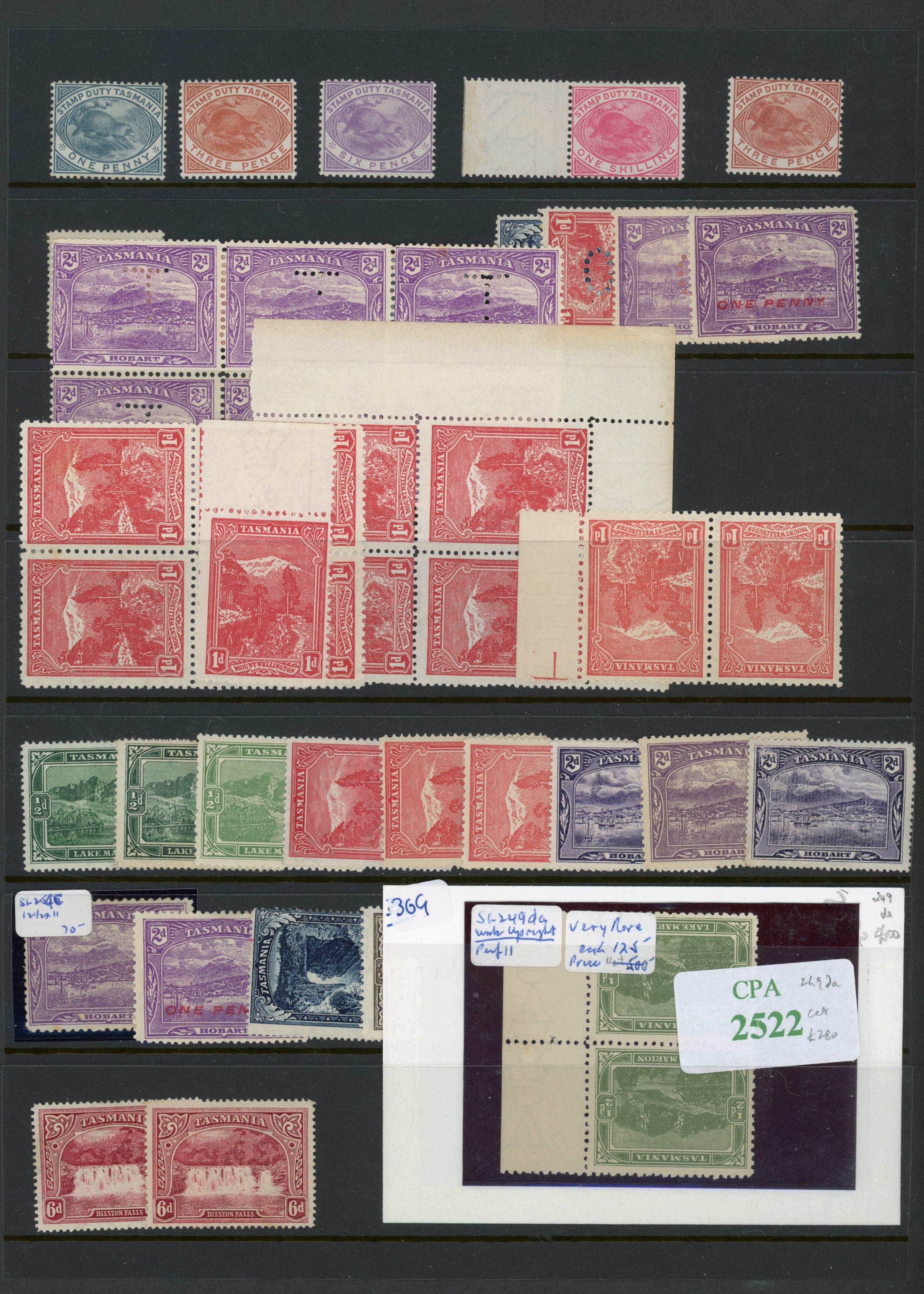 Tasmania 1899-1900 set and others mint