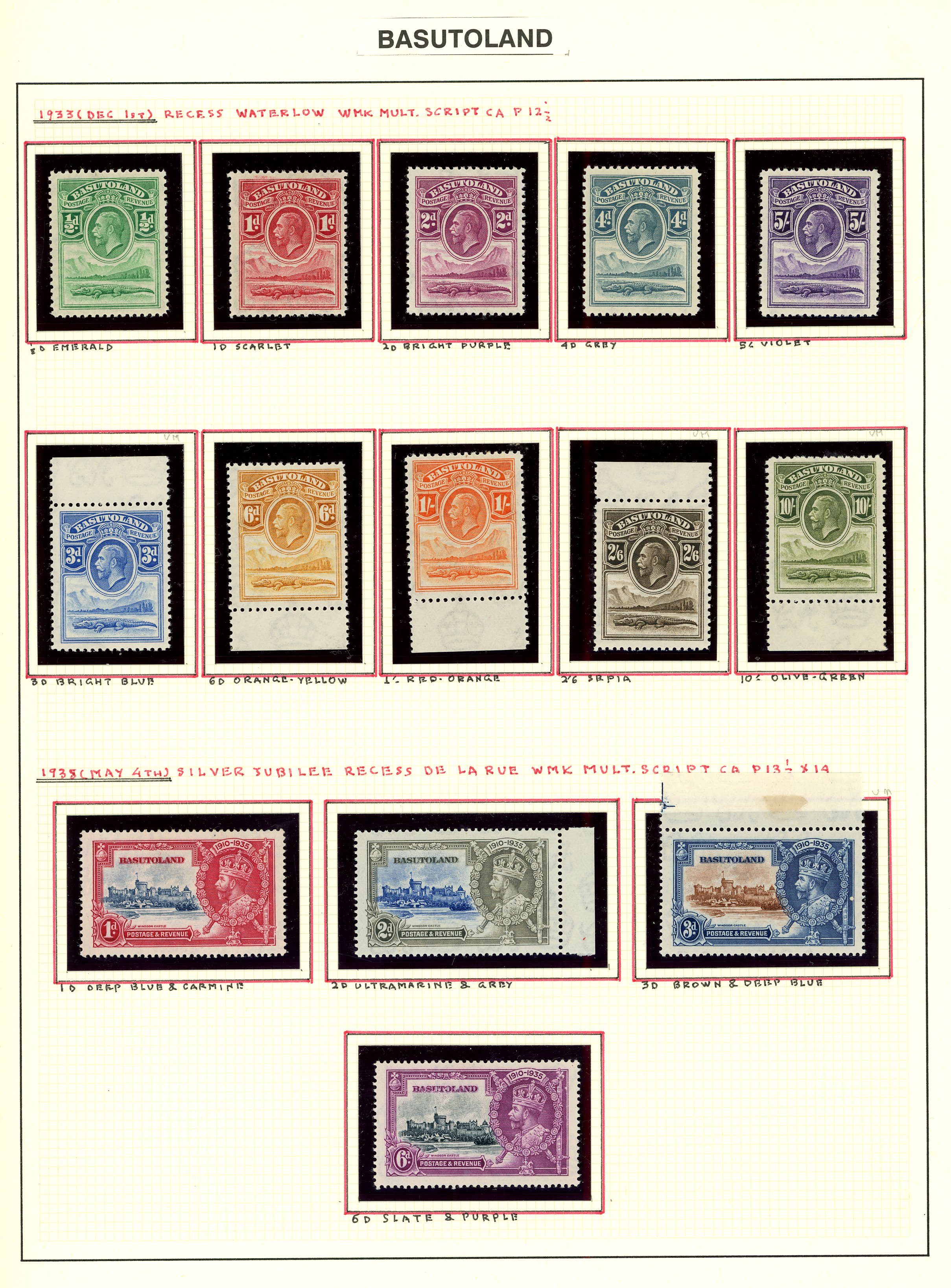 1933-52 mint collection (166) on leaves. 1933...