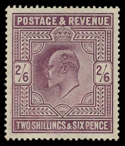 1902-10 2/6d dull purple on chalk-surfaced...